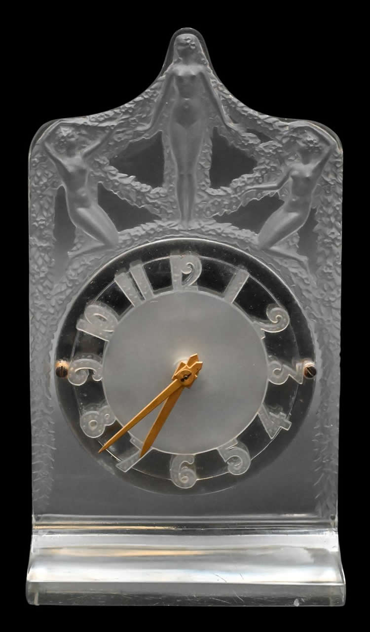 R. Lalique Helene Clock
