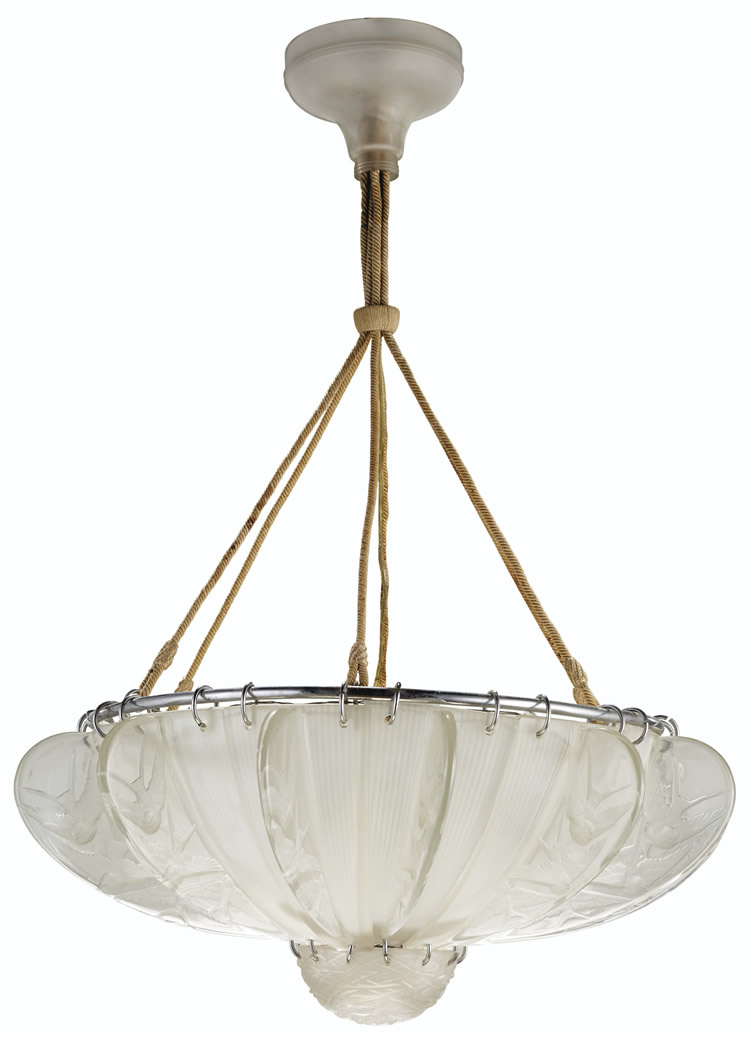 R. Lalique Hirondelles Chandelier