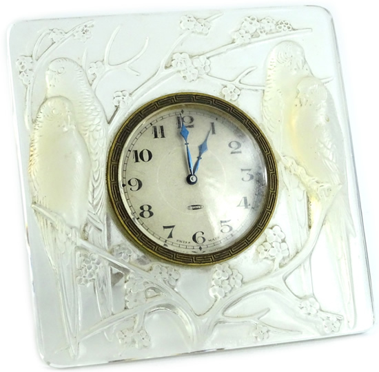 R. Lalique Inseparables Clock