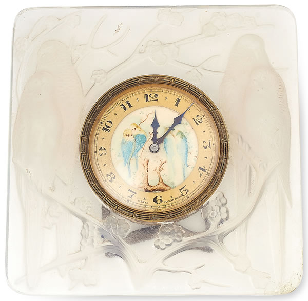 R. Lalique Inseparables Clock