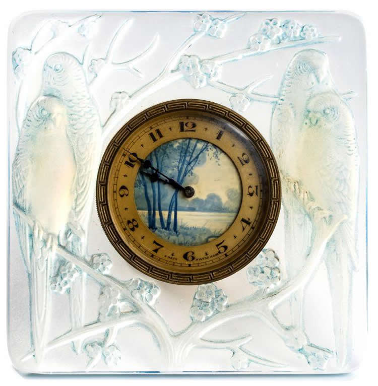 R. Lalique Inseparables Clock