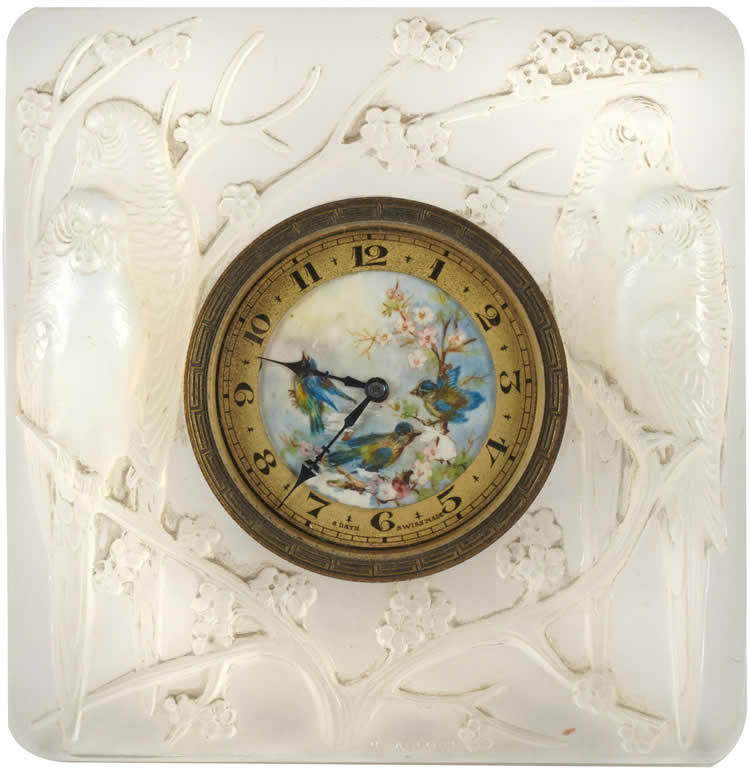 R. Lalique Inseparables Clock