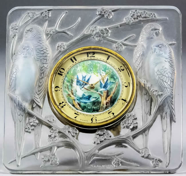 R. Lalique Inseparables Clock