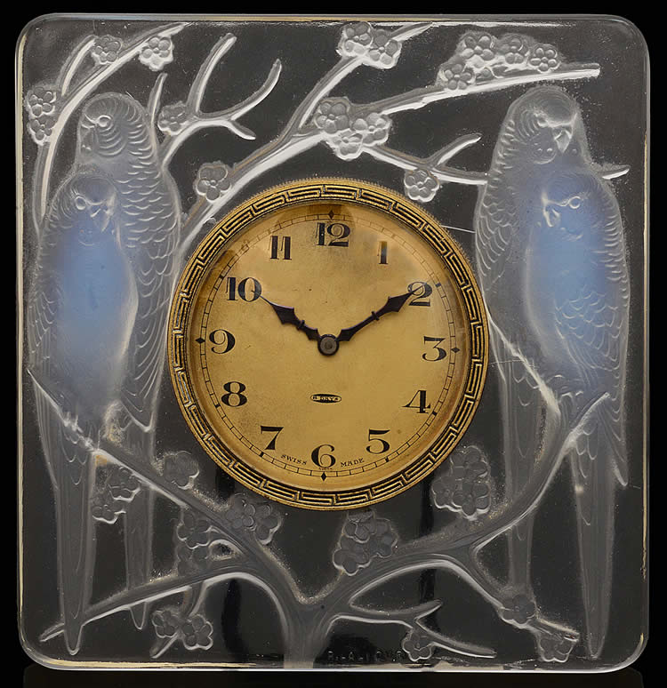 R. Lalique Inseparables Clock