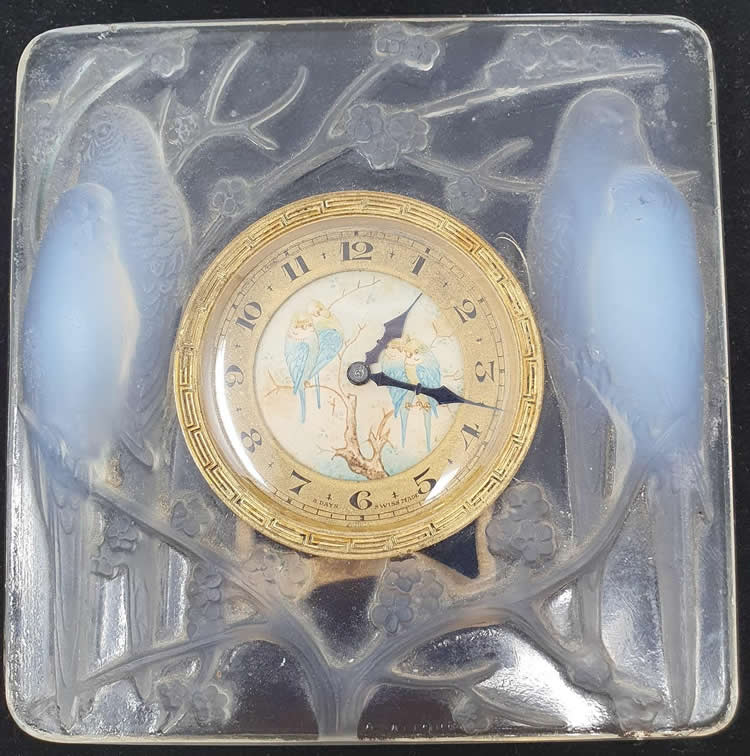 R. Lalique Inseparables Clock