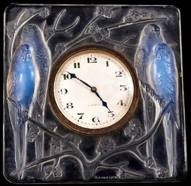 R. Lalique Inseparables Clock