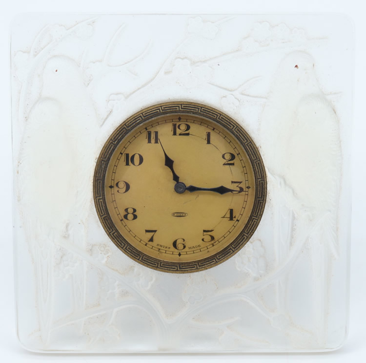 R. Lalique Inseparables Clock