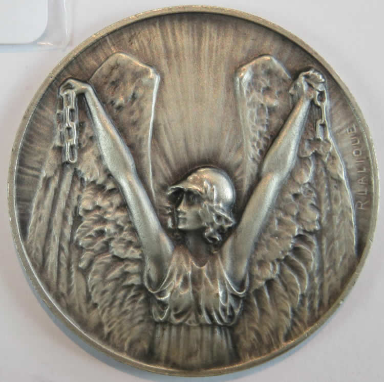 Rene Lalique Journee Rouennaise des prisonniers de guerre Octobre 1916 Medallion