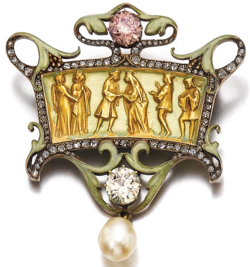 Rene Lalique Medieval Frieze Brooch