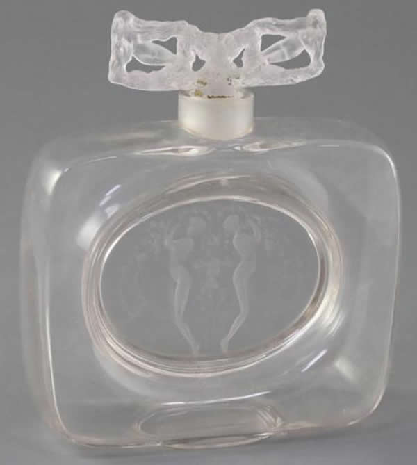 R. Lalique Meplat a Deux Figurines Perfume Bottle