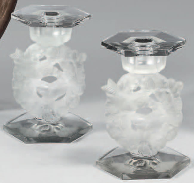 R. Lalique Mesanges Candleholder