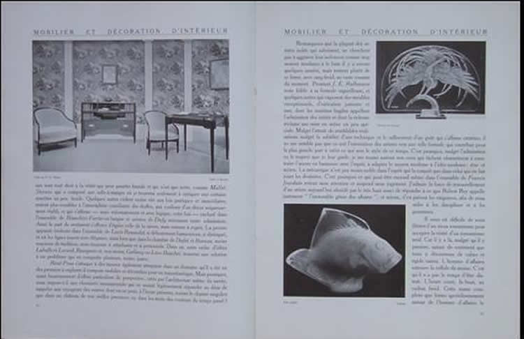 Rene Lalique Mobilier Et Decoration D'Interieur Vol. No. 1 1922 Magazine