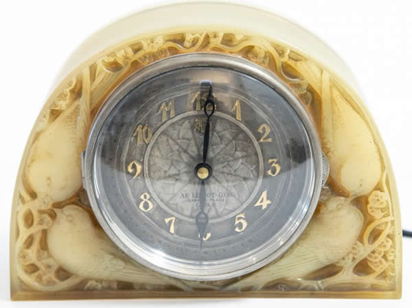 R. Lalique Moineaux Clock