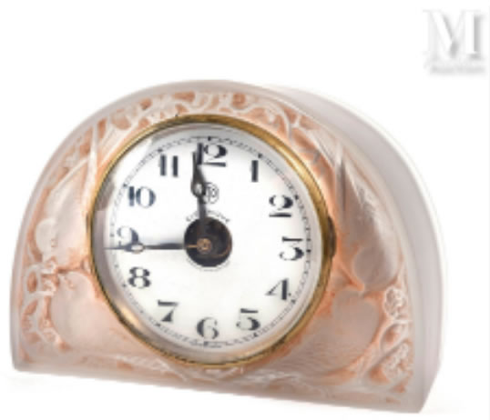 R. Lalique Moineaux Clock