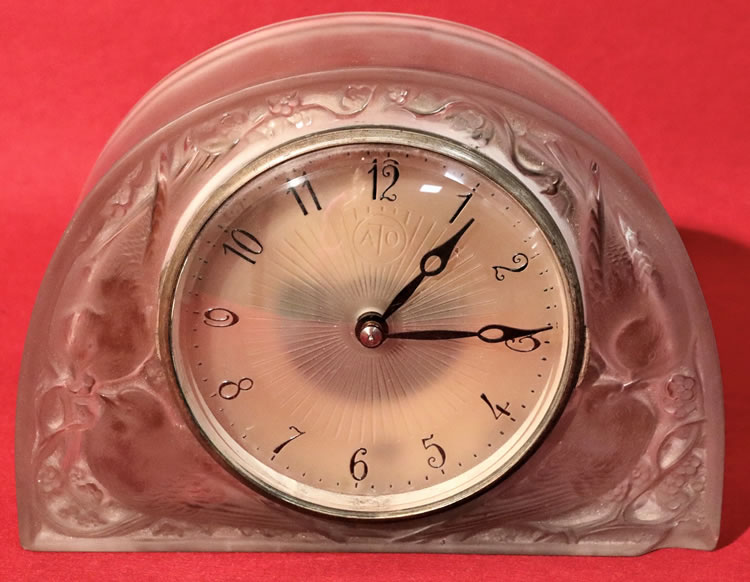 R. Lalique Moineaux Mantel Clock