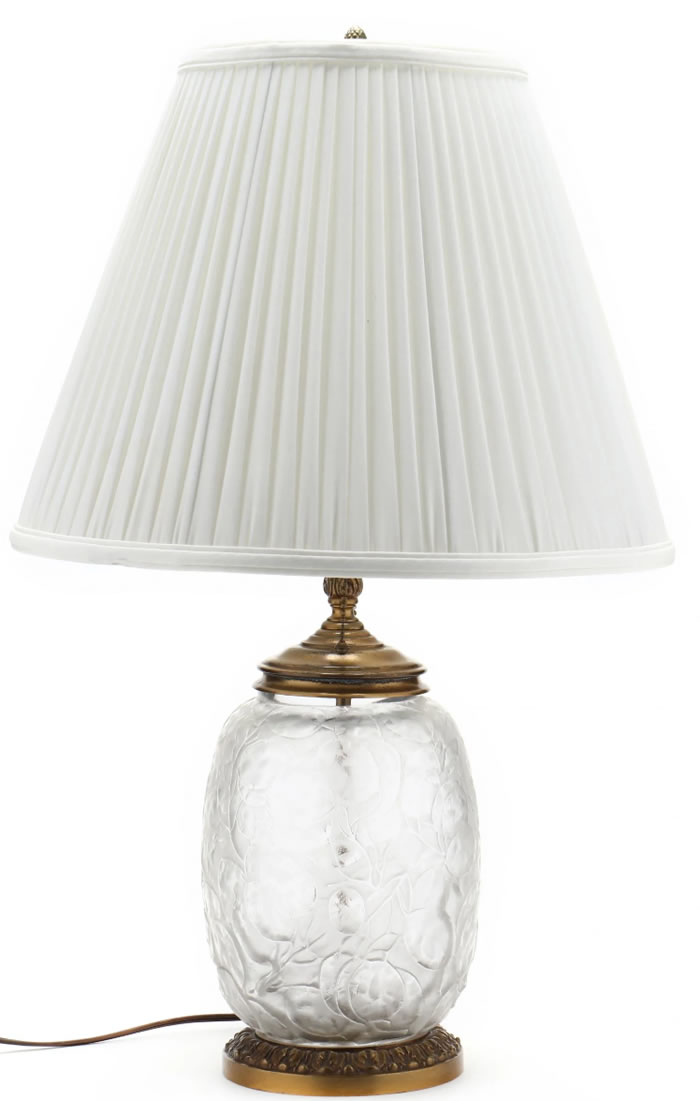 Rene Lalique Monnaie Du Pape Vase Lamp
