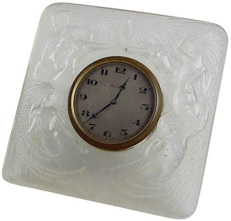 R. Lalique Naiades Clock