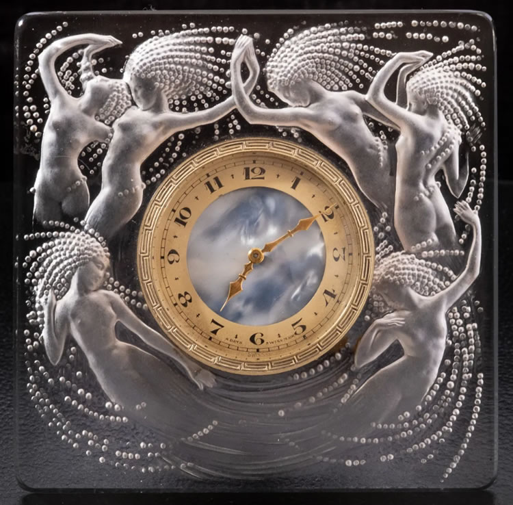 R. Lalique Naiades Clock