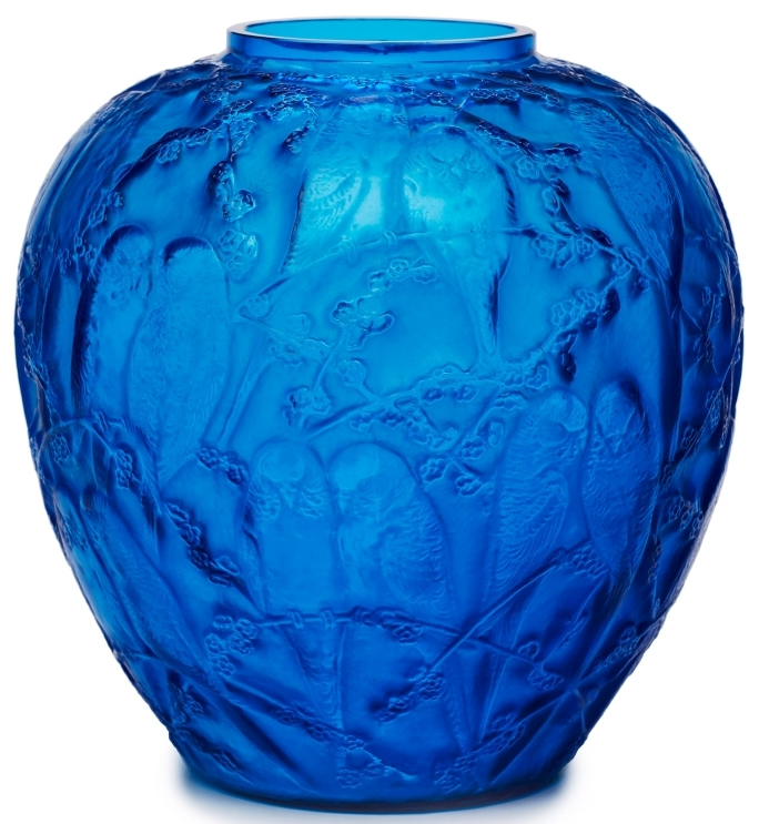 R. Lalique Perruches Vase