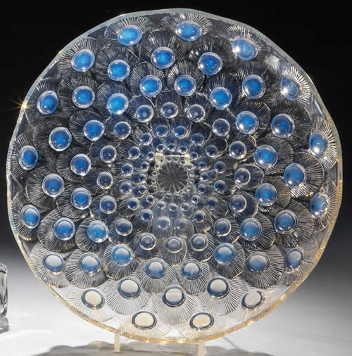R. Lalique Plumes De Paon Plate
