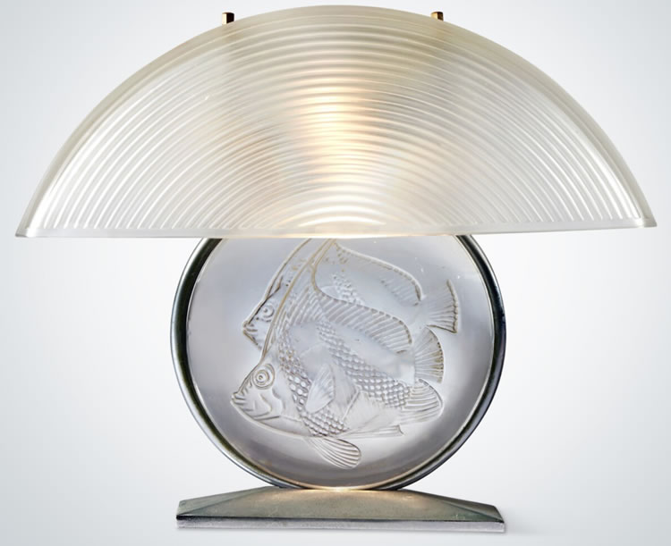 R. Lalique Poissons Lamp