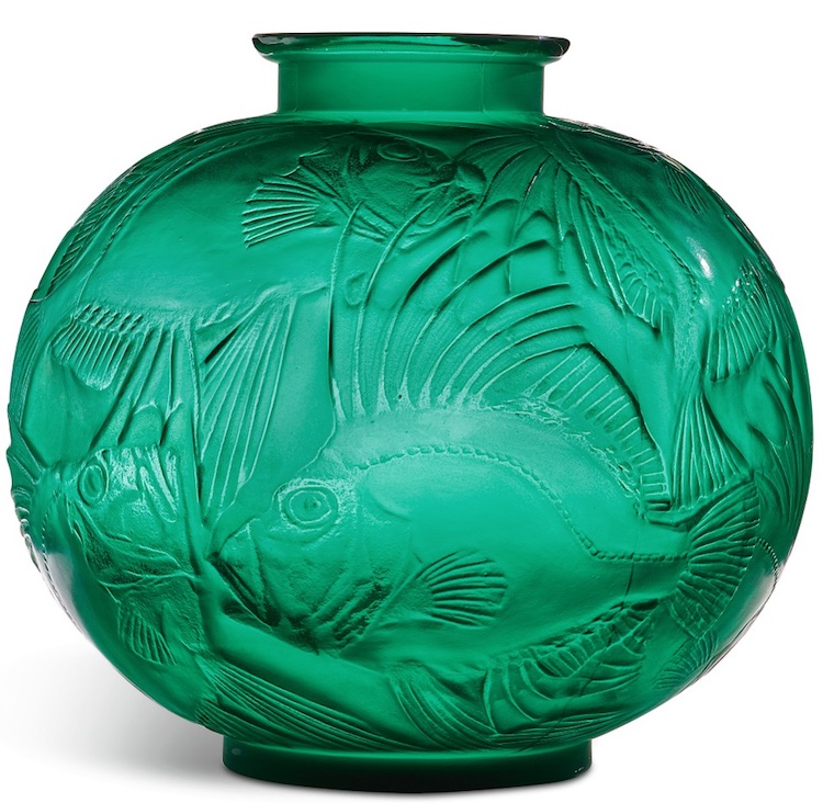 R. Lalique Poissons Vase