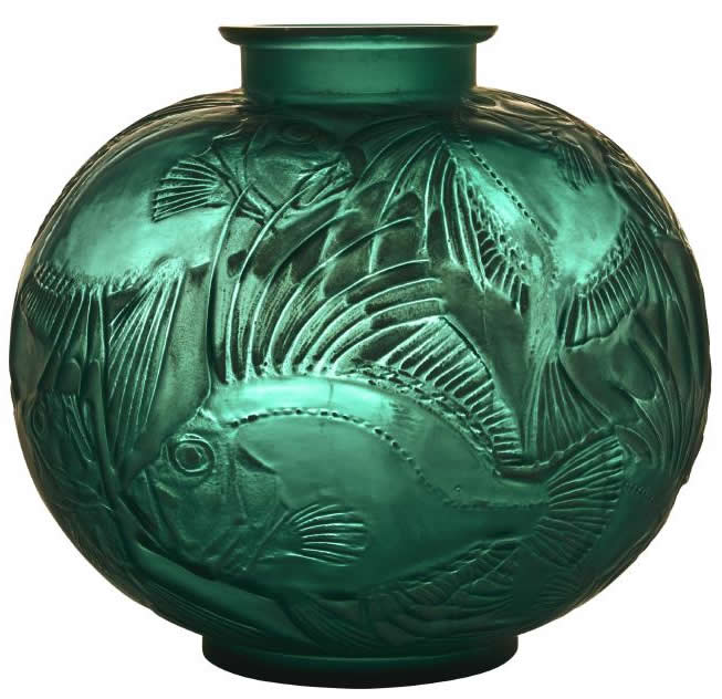 R. Lalique Poissons Vase