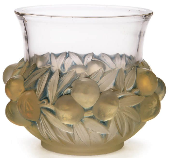 R. Lalique Prunes Vase