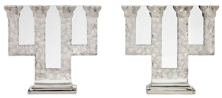 R. Lalique Quatre Branches Sorbier Candleholder