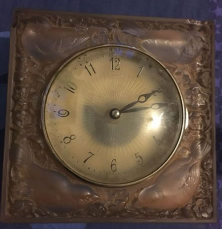R. Lalique Quatre Moineaux Du Japon Clock