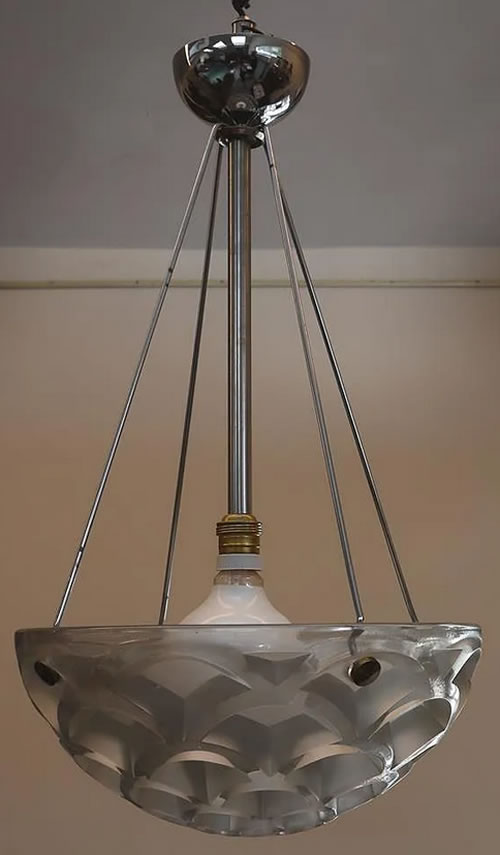R. Lalique Rinceaux Hanging Light Fixture