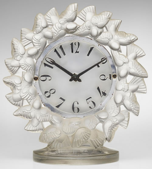 R. Lalique Roitelets Clock