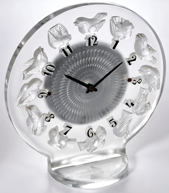 R. Lalique Rossignols Clock