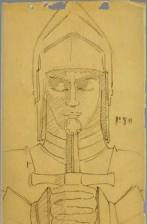 Rene Lalique Sainte Jeanne D'Arc Medallion Drawing