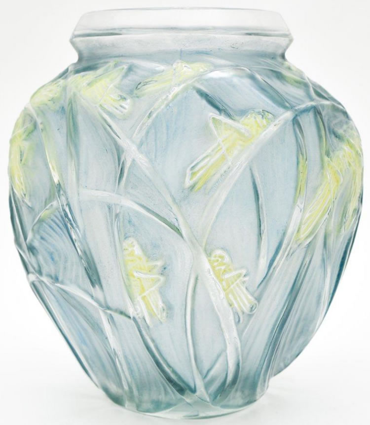 R. Lalique Sauterelles Vase