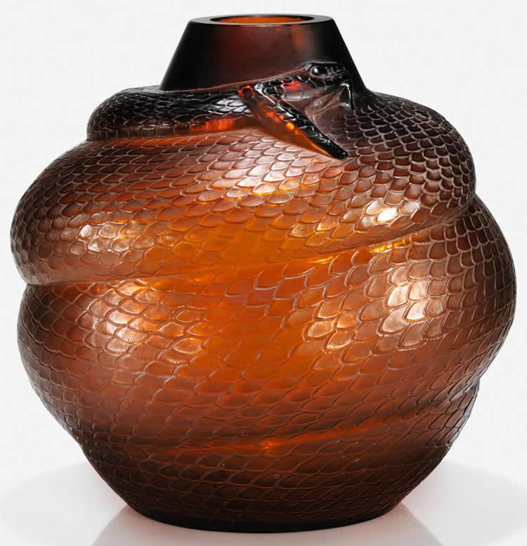 R. Lalique Serpent Vase