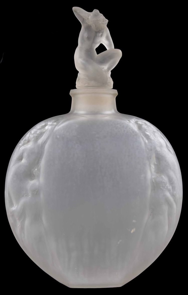 R. Lalique Sirenes Avec Bouchon Figurine Vase