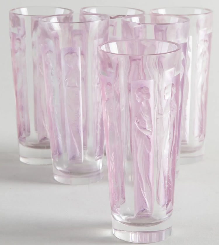 R. Lalique Six Figurines Shot Glass
