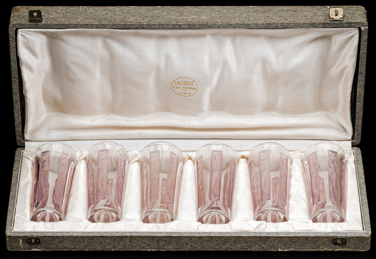 R. Lalique Six Figurines Glass