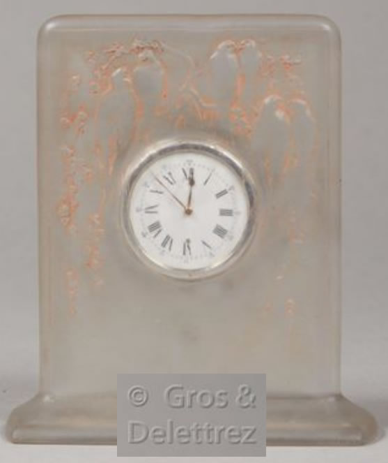 R. Lalique Six Hirondelles Perchees Pendulette