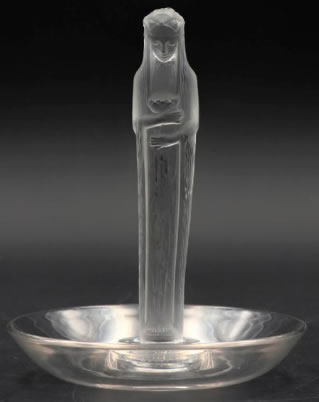 R. Lalique Statuette De La Fontaine Ashtray