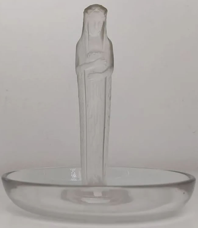 R. Lalique Statuette De La Fontaine Ashtray