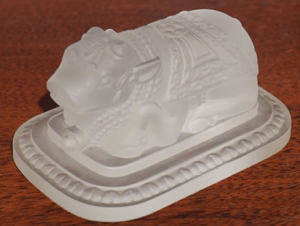 R. Lalique Taureau Sacre Paperweight