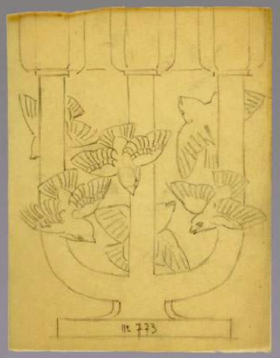 Rene Lalique Trois Branches Roitelets Candelabra Drawing