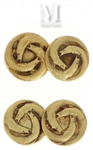 R. Lalique Trois Poissons Cufflink