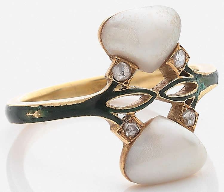 Rene Lalique Two Hearts Ring