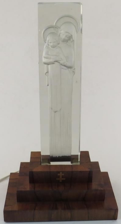 R. Lalique Vierge a L'Enfant Statue