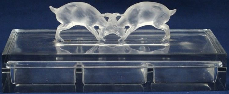 Deux Chevres Lalique France Crystal Modern Box
