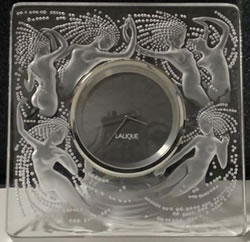 Naiades Lalique France Modern Crystal Clock