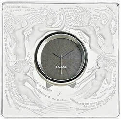 Naiades Lalique France Modern Crystal Clock